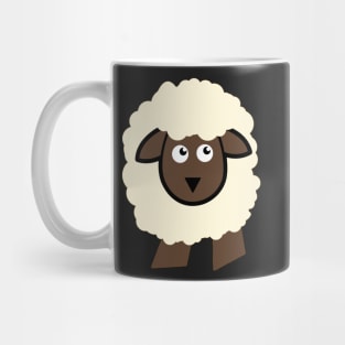 Fluffy brown and cream cartoon sheep pattern Mug